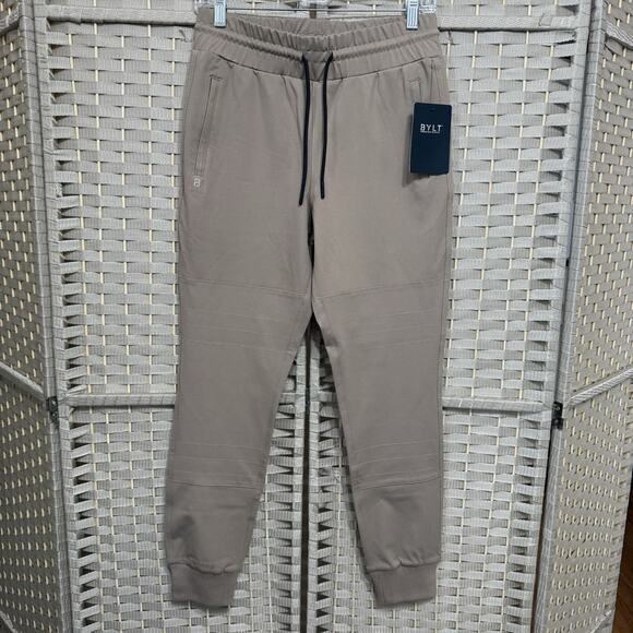 BYLT Basics ELITE+ JOGGER PANT Women’s Small SAND Cuffed Ankle 4-Way Stretch NEW - Picture 2 of 12